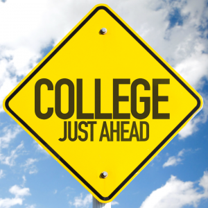 college just ahead sign